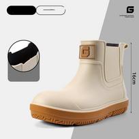 Men's Short-Tube Non-Slip Rain Boots Fashionable Low-Top Water Shoes Pvc One-Piece Molded Rain Boots Waterproof Shoes for Farm Work 42 gray