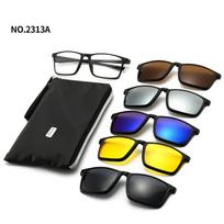 6 vnt. magnetiniai poliarizuoti prisegami akiniai nuo saulės moterims, vyrams, plastikiniai rėmeliai, naktinio vairavimo akiniai, UV400 Polarizing lens gray