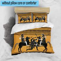 Greek Mythological Scene 3pcs Bedding,Including 1pc Duvet Cover And 2pcs Pillowcases Perfect for Christmas,Ideal for Bedroom, Dormitory 140cm*210cm