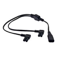 90 Degree Right Angled C7 Power Splitter Cable Extension Wire IEC320 C8 Input For Efficient Space Saving Setsup 1