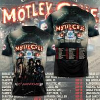 Summer Hip Hop Heavy Metal Rock Band Motley Crue Tour 3D Print T-shirt Men Women Fashion Short Sleeve Tshirt Kids Tops Tees 6XL gray