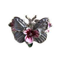 Unique Flower Finger Rings Adjustable Rings Butterfly Opening Rings Stylish Finger Rings Eye Catching Finger Jewelry A sidabras