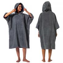 Sauna Changing Surfing Poncho Through Changing Long Thick 9 Colors Free [Winthome] Poncho, Poncho, [With Pocket] Quick-Drying, Absorbent, Warm, Towel, pilka spalva
