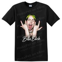 Billie Eilish Fan Art Portrait Pop Art Music T Shirt Graphic Tee Concert Gift L white