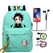 Anime Kuprinė Demon Slayer Nezuko Kawaii Didelės Talpos Manga Kelionėms Kasdien Mergaičių Knygų Krepšiai Animacinis Mokyklinis Krepšys Suaugusiems