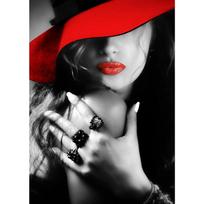 Red Lips Sexy Woman Canvas Painting Fashion Girl Babes Wall Art Pictures Modern For Home Living Room Wall Decoration Frameless 50x75cm No Frame