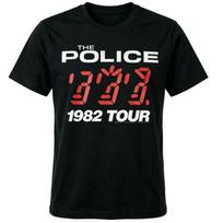 The Police 1982 Tour Retro Rock Black T-Shirt 3XL juoda