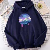 Vaporwave Mount Fuji Memorial Ukiyo E Print Men's Hooded Hip Hop S-Xxl Hoodies Autumn Fleece Hoodie Fashion Casual Tracksuit XXL
