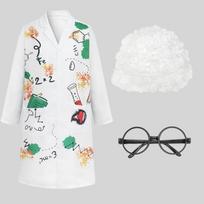Halloween Frankenstein Fun Lab Crazy Scientist Campus Party Event Performance Costume child S (100-115CM) white