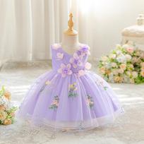 2025 Fairy Mori Style Green Princess Tutu Dress for Girls - First Birthday & Children's Evening 80cm/9-12 Months beige