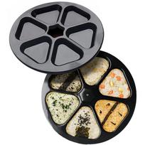 Fuji Pax Onigiri Mold Easy Convenient Rice Ball 6 Holes Maker Made Japan Master Onigirazu Press Madore Heat Resistant Cold High Durability MAX Black