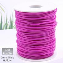 Round Shape Hollow Rubber Tubing Colorful Design Resistance Material Stretch Stitch Cord Transparent Hose 1mm Diameter purple