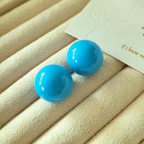Candy Color Large Round Ball Stud Earrings For Women Cute Sweet Fashion Jewelry 1 pair