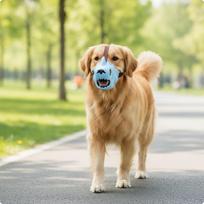 Pet Mouth Guard AntiBiting with Adjustable Strap Breathable for Dogs S Yellow Xl