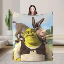 Shreks Memes Collage Plush Blanket Anime Funny Face Novelty Throw Blanket for Home 150*125cm Bedspread 100x150cm