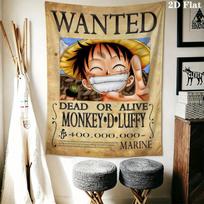 One Piece Monkey D Luffy Wall Tapestry Aesthetic Wall Hanging Printed Fabric Blanket Decorative Tapestries For Bedroom Living Room Home Decor 180cm x 230cm white