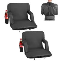 VEVOR Stadium Seat, 6 Adjustable Angle Bleacher Chair, 69.85mm Cushion Stadium Seat with Back Support and Armrest 55 x 63.5 x 46 cm