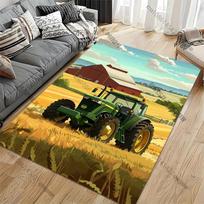 Didelis Traktorius Kilimas Neslystantis Grindų Kilimėlis Svetainei Virtuvei Įėjimo Durims Balkonui Plaunamas Kilimas Namų Dekoras 80x120cm black