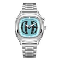 Retro mados vyriškas laikrodis su analoginiu ir skaitmeniniu dvigubu ekranu, nišinio dizaino Fengtiao prekės ženklo kvarcinis laikrodis Silver shell, blue surfac white
