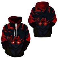 Dragon Ball Hoodie Vyriškas laisvalaikio gatvės drabužis 3D Cosplay Anime Son Goku & Vegeta megztinis S black
