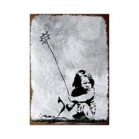 Banksy Grafiti Menas Metalo Skardos Plakatas Gatvės Sienos Tapyba Meilė Mažas Berniukas Plakatas Svetainės Koridoriaus Baro Namų Dekoras 20x30