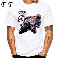Johann Zarco 5 France GP Riding T-Shirt New Summer Men Short Sleeve Hip Hop Sport Boy Casual Tees Motorcycle White Tops S black