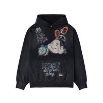 Evisu 2026 Spring Buddha Head Print Hoodie Men hoodies 2ESHTM6SW1065RXCT XXL black