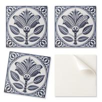 Set of Vinyl Tiles with a Floral Ceramic Pattern for the Kitchen 20x20x20 cm