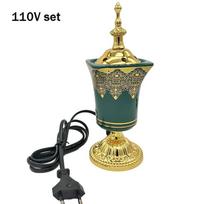 YXY Ceramics Elektrinis smilkalų degiklis 110V/220V įjungiamas į elektros tinklą Arabiška anglių krosnelė sandalmedžiui OUDH smilkalams Smilkalų degiklis ir EU AU kištukas gray
