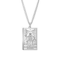 Taro Kortos Ezoterika Karoliai Estetiški Nerūdijančio Plieno Papuošalai Apykaklė Taro Laimės Amuletas Didžiosios Arkanos Pakabukas Rosegold color white