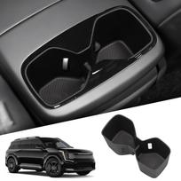 for Kia EV9 2025 2025 TPE Armrest Rear Water Cup Holder Storage Box Tray Organizer Car Interior Accessories Black gray