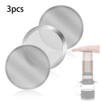 3 Pack Metal Reusable Coffee Filter Mesh for AeroPress Coffee Maker Espresso Maker, Silver NONE gray