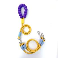 Double Dog Leash with Bungee - Dopamine Color Anti-Pull Dual Pet Lead for Two Dogs, Outdoor Pet Leash for Small Medium Dogs S 1.0x150cm