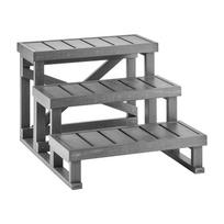 Hot Tub Steps 3-Step Spa Stairs 700 mm Wide Step Ladder Outdoor, 160 kg Capacity, Sturdy HIPS Plastic, Non-Slip Foot Pads, Easy Assembly, Stable