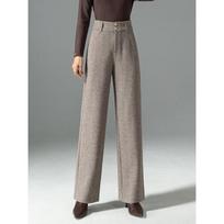 Maillard Zhengzhou Women's Pants Straight-leg Pants Women's Autumn and Winter Wool Pants High Waist Skinny Wear Narrow Wide Leg Pants 33 gray