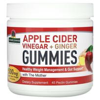 Nature's Answer, Apple Cider Vinegar and Ginger Flavored Gummies, with The Mother, 500 mg, 45 pectin gummies