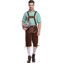 Vokiškas „Oktoberfest“ kostiumas, vyriškas „Bavarian Lederhosen“ trumpas „Beer Guy“ kostiumas 3XL gray