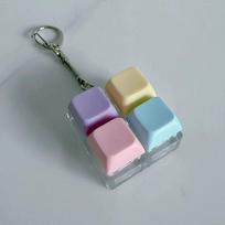 Kawaii Mini Mechanical Keyboard Clicker Fidget Toy Portable Keychain ASMR Sound Stress Relief Backpack Pendant Portable Gift Toy gray