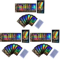 SUNHHX Tarot Cards Set, 78 Surface Laser Tarot Cards with English Instructions Book for Beginners (English Edition) 4.37 x 2.36 inches (Pack of 3) black