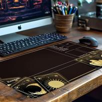Vintage Celestial Tarot Large Gaming Desk Mat Non Slip Rubber Stitched Keyboard Mouse Pad ESport Office Daily Stationery 800x300x3mm