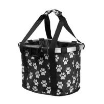Portable Bicycles Front Basket Cycling Handlebar Luggage Bag Aluminum Alloys Frame Bicycles Basket Handlebar Bag Enduring black
