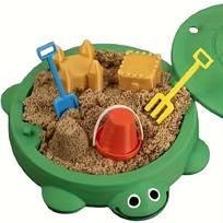 Mini vėžliuko smėlio dėžės žaislas su kastuvėliais Darbalaukio streso mažinimo žaislas su dangteliu Nešiojamas sensorinės žaidimų rinkinys Smėlio žaislų rinkinys