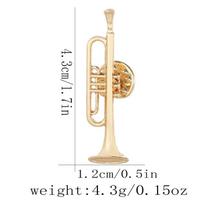 Musical Instrument Enamel Brooch Symphony Orchestra Badge Trumpet Saxophone Violin Shaped Golden Pin Art Lapel Jewelry Gift beige