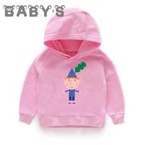 Children Hooded Hoodies Kids Ben and Holly Kingdom Cartoon Sweatshirts Baby Pullover Tops Girls Boys Autumn Clothes,KMT5038 150 pink