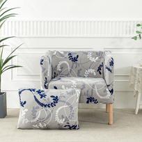 2pcs/set Armchair Cover Washable Stretch Tub Bar Arm Chair Slipcover Removable Printing Elastic Single Sofa Slipcovers gray