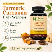 Bhumi Organic Turmeric Curcumin 2250mg Capsules, 60 Count