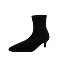 5/7/9CM Luxury Women Black Flock Sock Boots Stiletto Thin High Heels Elastic Knitting Boots Winter Stretch Fabric Ankle Boots 40 white