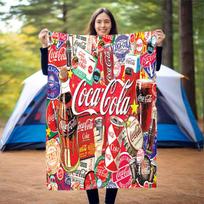 Christmas gift Halloween themed cola beverage Coca Cola blanket soft home furnishing nap decoration four seasons warm Sherpa blanket U17 80cm x 120cm