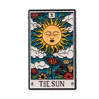 Tarot Sun Enamel Pin Vintage Brooch Pines Lapel Pins Badge on Backpack Clothing Accessories Fashion Jewelry Friends Gifts orange
