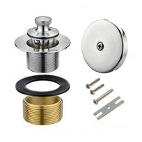Tub Drain and Overflow Kit, Bath Tub Drain Trim Set Conversion Kit Assembly w/ Single Hole Overflow Faceplate